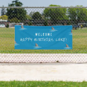 シャークブルー水中子供の誕生日パーティー 横断幕 (インサイチュ)