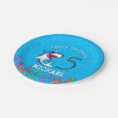 シャークブルー海キッズエイジ誕生日 ペーパープレート (アングル)