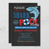 シャークプールパーティの招待状シャーク招待状 招待状 (正面/裏面)