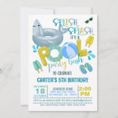 シャークプールパーティの招待状 招待状 (正面)