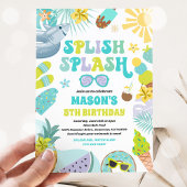 シャークプールパーティーサマープール誕生日パーティー 招待状