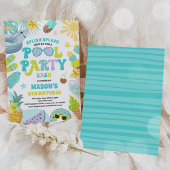 シャークプールパーティーサマープール誕生日パーティー 招待状