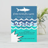 シャークプールパーティースイム招待状ボーイズ夏 招待状 (スタンド正面)