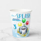 シャークプールパーティー子供の誕生日 紙コップ (裏面)