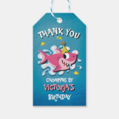 シャークベビーガール誕生日パーティギフトタグ ギフトタグ (正面)