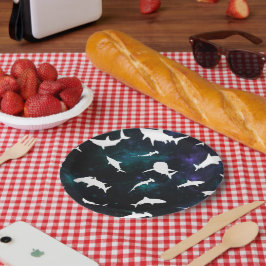 シャークホワイトシャドウオンダーク銀河系宇宙 ペーパープレート