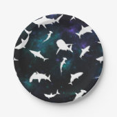 シャークホワイトシャドウオンダーク銀河系宇宙 ペーパープレート (正面)