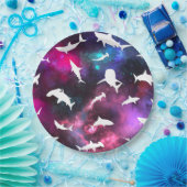 シャークホワイトシャドウオンダーク銀河系宇宙 ペーパープレート (パーティー)