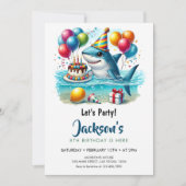 シャークボーイ誕生日パーティー 招待状 (正面)