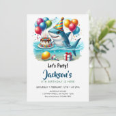 シャークボーイ誕生日パーティー 招待状 (スタンド正面)