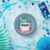 シャークポートホール誕生日パーティー ペーパーボウル (パーティー)