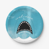 シャークマウス子供の誕生日パーティー紙プレート ペーパープレート (正面)