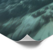 シャークマリンアニマルブルー海深い海 ポスター (角)