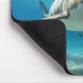 シャークマリンアニマルブルー海深い海 マウスパッド (コーナー)