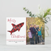 シャークメリークリスマスプレイド赤白写真 シーズンカード (スタンド正面)