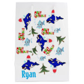 シャークメリークリスマス抱き枕 ミディアムペーパーバッグ (裏面)