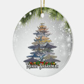 シャークメリーー恋人アダルトキッド向けSharkmasプレゼント セラミックオーナメント (左)