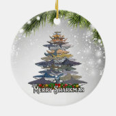 シャークメリーー恋人アダルトキッド向けSharkmasプレゼント セラミックオーナメント (裏面)