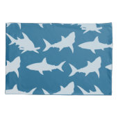 シャークモダンシルエット&ブルー 枕カバー (裏面)