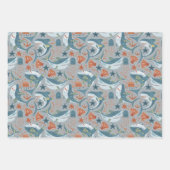 シャークモダン海ザシー誕生日 ラッピングペーパーシート (正面)