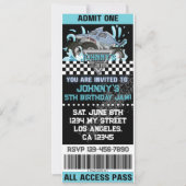 シャークモンスタートラックチケット誕生日招待状 招待状 (正面)