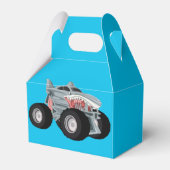 シャークモンスタートラックレース旗誕生日パーティー フェイバーボックス (裏面サイド)