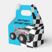 シャークモンスタートラックレース旗誕生日パーティー フェイバーボックス (正面サイド)
