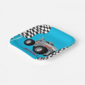 シャークモンスタートラックレース旗誕生日パーティー ペーパープレート (傾斜あり)