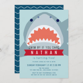 シャークライトブループールボーイ誕生日 招待状