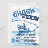シャークライドサマーパーティー誕生日 招待状 (正面)