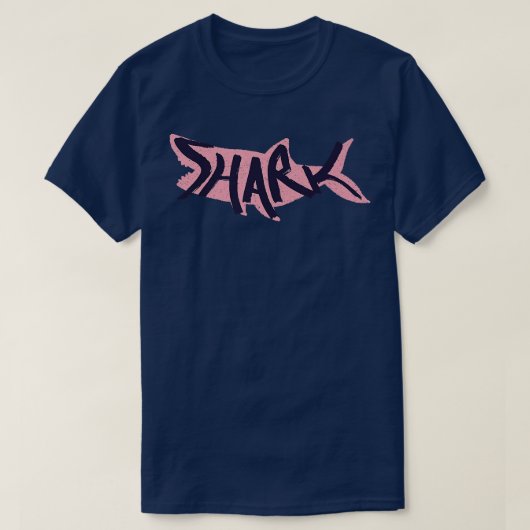 シャークレタリングオンシャークシルエット Tシャツ (デザイン正面)