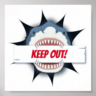 シャーク保アアウト標識 ポスター