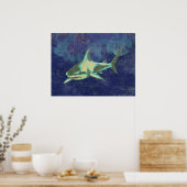 シャーク動揺してブルー ポスター (キッチン)