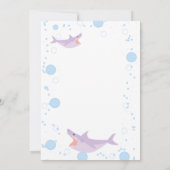 シャーク夏のパーティースプラッシュ子供の赤ちゃんシャワー 招待状 (裏面)