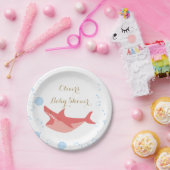 シャーク夏の赤と青の泡ベビーシャワー ペーパープレート (パーティー)