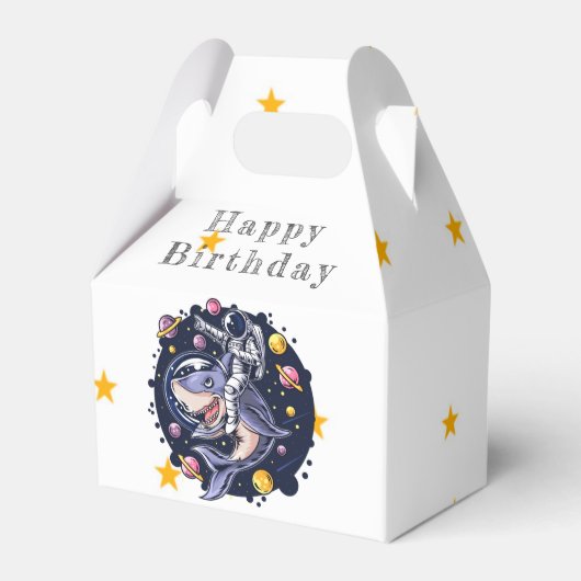 シャーク宇宙飛行士宇宙誕生日パーティーお願いボックス フェイバーボックス (正面サイド)