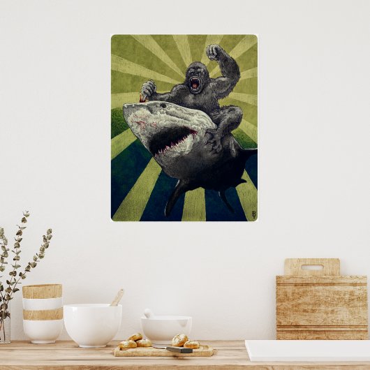 シャーク対ゴリラ ポスター (キッチン)