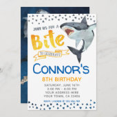 シャーク招待状プールバースデーパーティー 招待状 (正面/裏面)