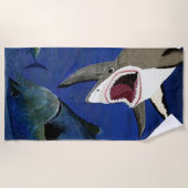 シャーク攻撃ビーチタオル ビーチタオル (正面)
