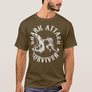 シャーク攻撃生存者T動揺してヴィンテージ咬傷 Tシャツ