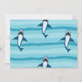 シャーク攻撃誕生日パーティーサメ少年プール写真 招待状 (裏面)