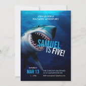 シャーク攻撃|海招待状ボーイズ誕生日 招待状 (正面)