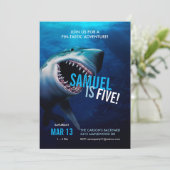 シャーク攻撃|海招待状ボーイズ誕生日 招待状 (スタンド正面)