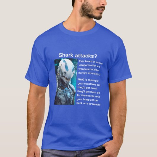 シャーク攻撃(v2 dark) Tシャツ (正面)