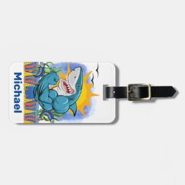 シャーク曲げる筋肉シーライフサンパーソナライズされた ラゲッジタグ