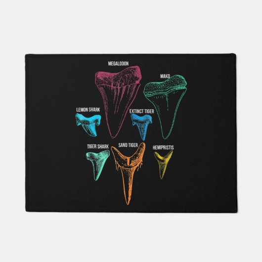 シャーク歯狩り-熱狂するシャークギフト ドアマット (正面)