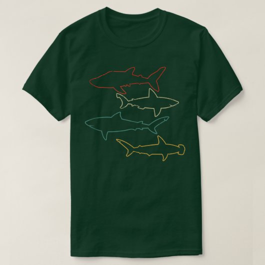 シャーク海モンスター海カラフルシャーク戦車トップ Tシャツ (デザイン正面)