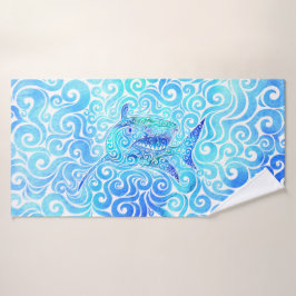 シャーク渦巻形の バスタオル