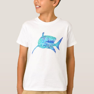 シャーク渦巻形の Tシャツ