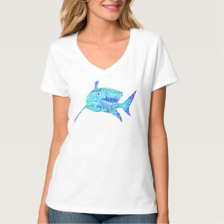 シャーク渦巻形の Tシャツ